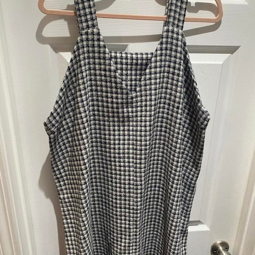 black + white gingham dress